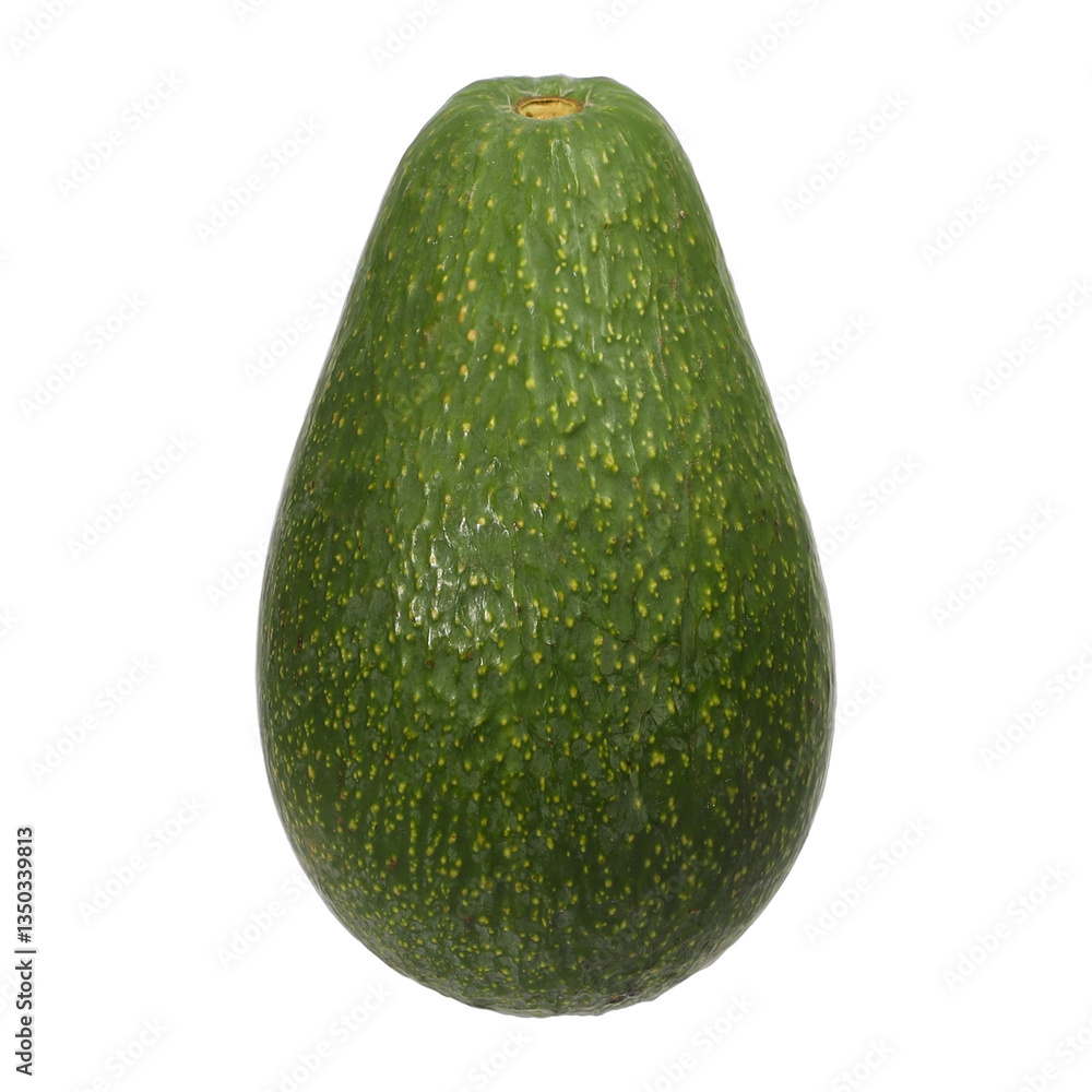 Ripe Hass Avocado Isolated on White Background with Detailed Textured Skin, isolated png background.