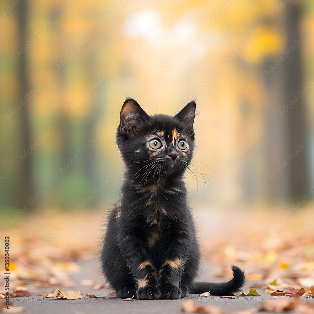 Autumn Kitten Park Path. Autumn Kitten Park Path.