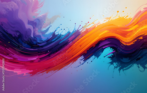 Dynamic Abstract Brushstrokes. Vibrant Multicolor Art for Creative Design, Marketing Campaigns, and Inspirational Backgrounds in Digital and Print Media