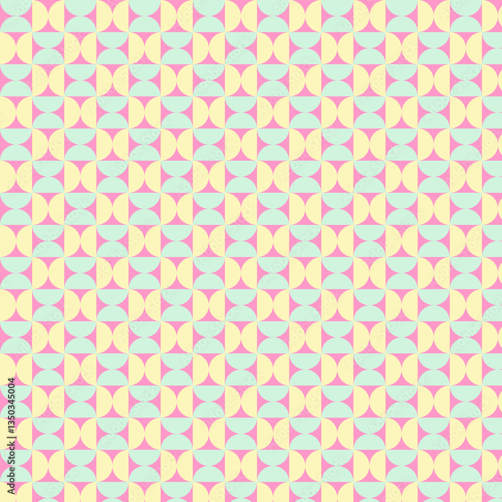 Seamless pastel geometric pattern with circles and stars, soft colors, modern design for backgrounds, textiles, and wallpapers Seamless pastel geometric pattern with circles and stars, soft colors, modern design for backgrounds, textiles, and wallpapers