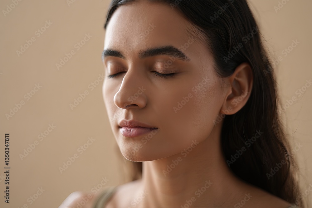 Woman practicing meditation and mindfulness in a serene setting with natural lighting in the late afternoon Woman practicing meditation and mindfulness in a serene setting with natural lighting in the late afternoon