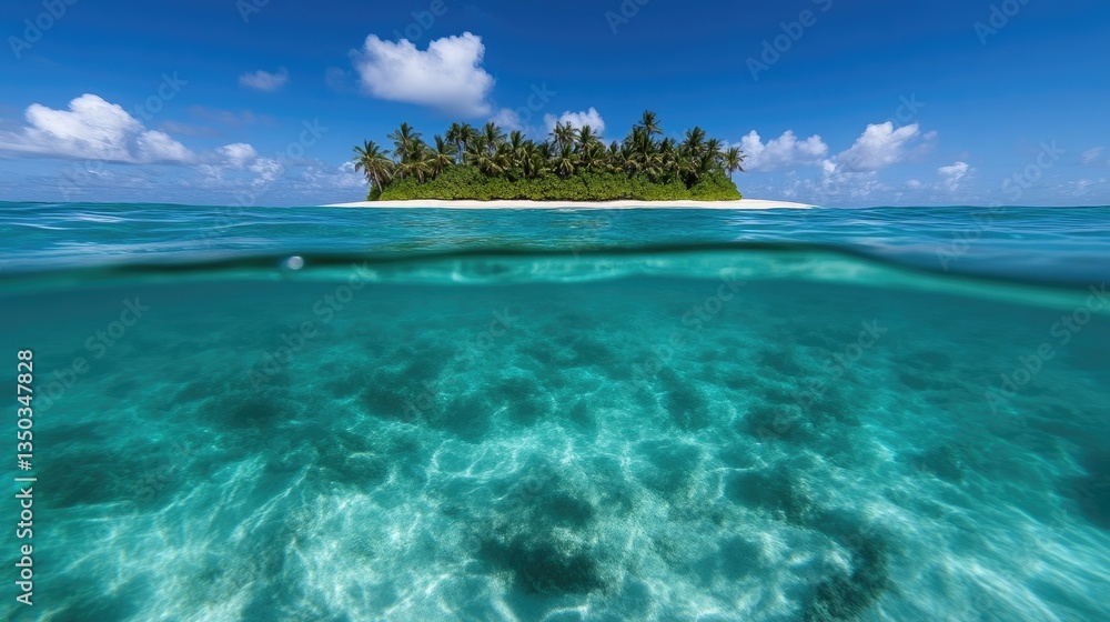 Fototapeta premium Tropical Island Paradise Above and Below the Surface