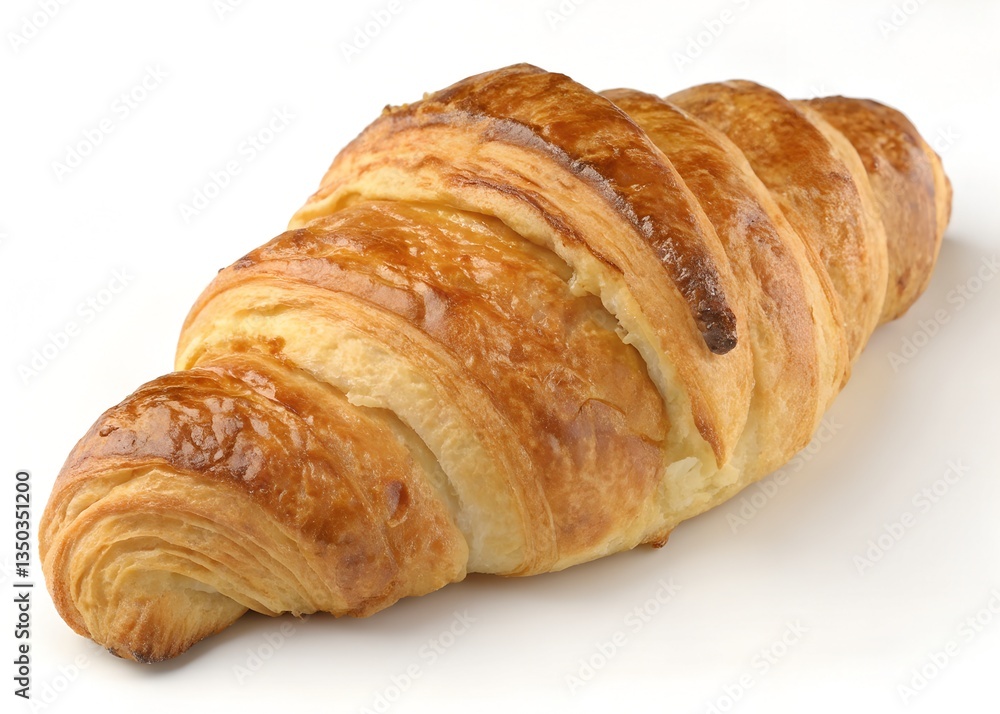 Golden Croissant Delight: A close-up shot of a freshly baked croissant, showcasing its flaky layers and golden-brown crust, a perfect treat to brighten anyone's morning. Golden Croissant Delight: A close-up shot of a freshly baked croissant, showcasing its flaky layers and golden-brown crust, a perfect treat to brighten anyone's morning.