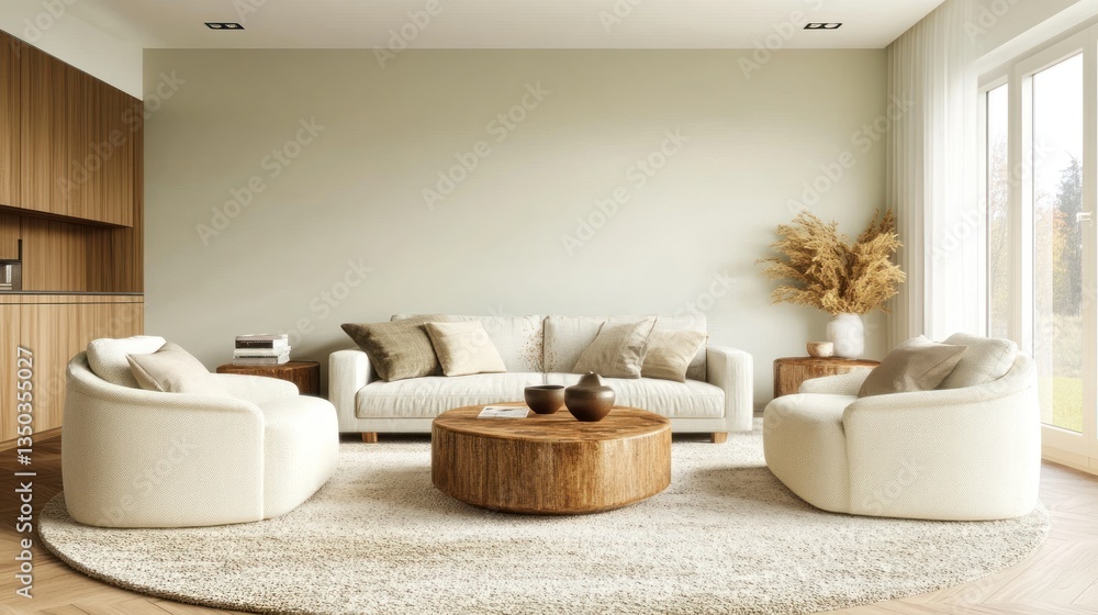 Modern Beige Living Room Interior Design (2) Modern Beige Living Room Interior Design (2)