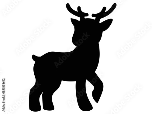 Deer. The beautiful image of a little deer. Picture with a silhouette of a deer. Fawn	