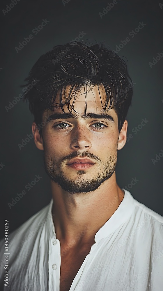 Obraz premium Handsome Man Studio Portrait for Dark Background.
