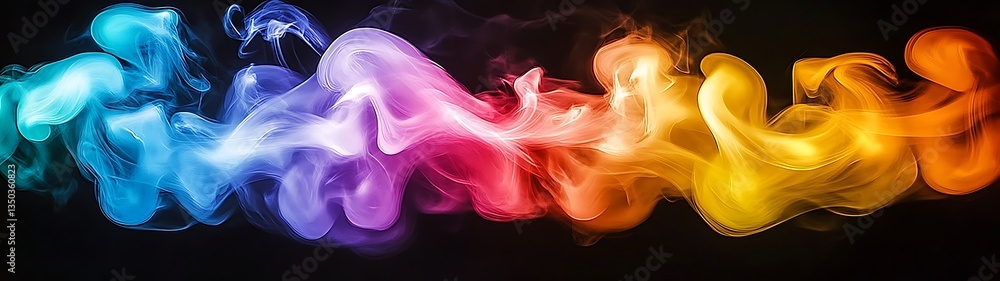 Obraz premium Rainbow Smoke Abstract Art.