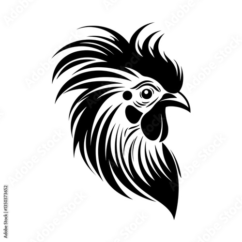 Wallpaper Mural A simple and elegant silhouette of a hen, showcasing its distinctive body shape, comb, and beak. Perfect for farm-themed designs, poultry industry branding, rustic decorations, and minimalist animal Torontodigital.ca