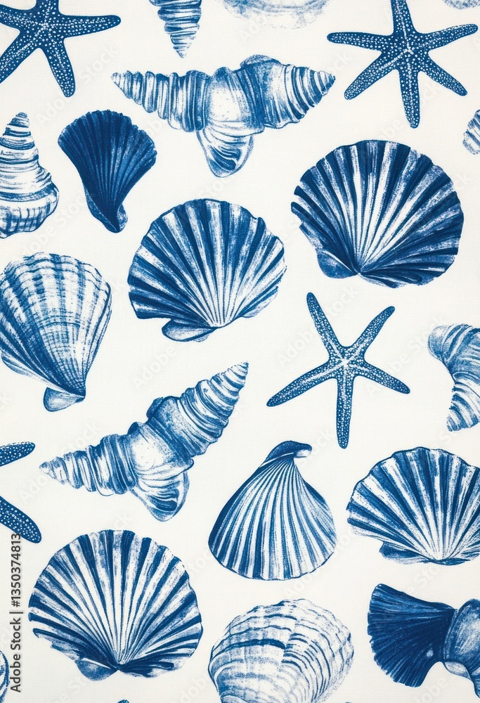 custom made wallpaper toronto digitalNautical shell pattern design for background use