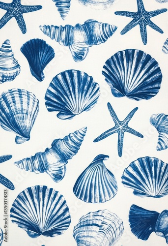 Wallpaper Mural Nautical shell pattern design for background use Torontodigital.ca