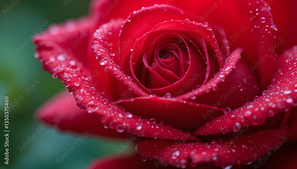 Vibrant Red Rose Close Up with Dewdrops Perfect for Valentines Day Mothers Day or Romantic Occasions Vibrant Red Rose Close Up with Dewdrops Perfect for Valentines Day Mothers Day or Romantic Occasions