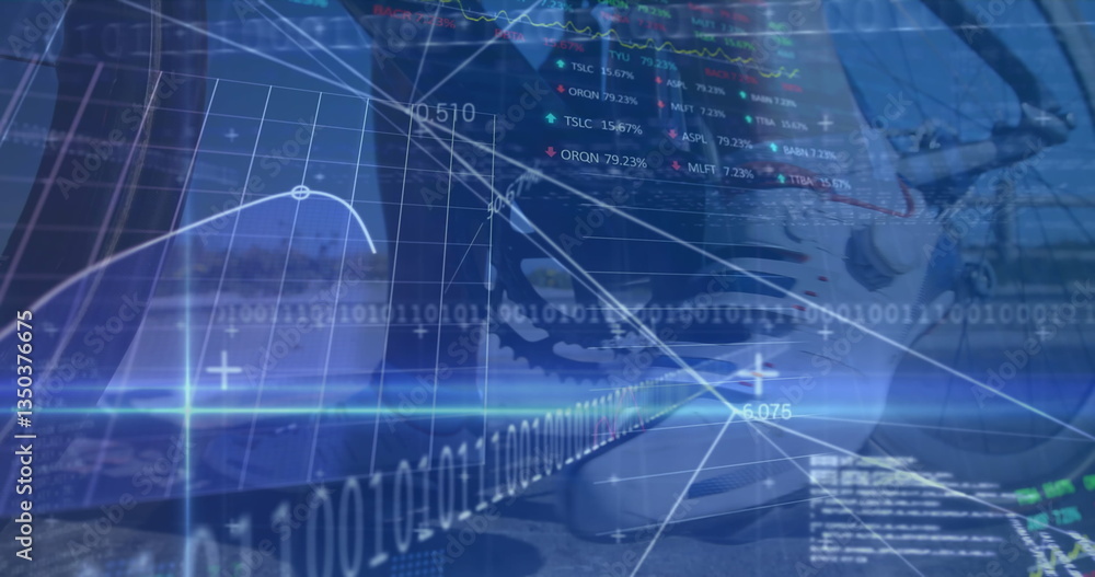 Futuristic technology interface with digital data and graphs showcasing innovation Futuristic technology interface with digital data and graphs showcasing innovation