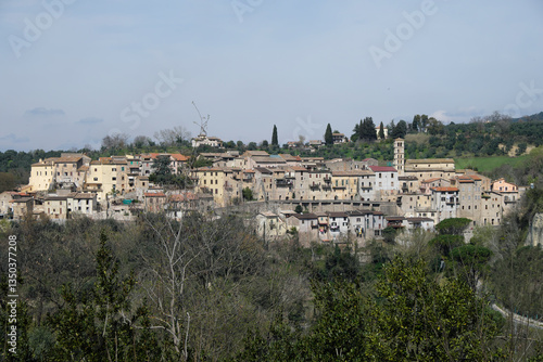 view of tarano, province of rieti, italy