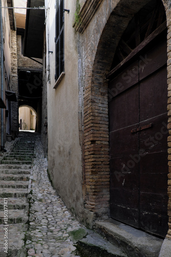 alleys in tarano, province of rieti, italy