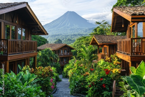 Luxurious Wooden Cabin Hotel in Costa Rica with Arenal Volcano View / house in the mountains