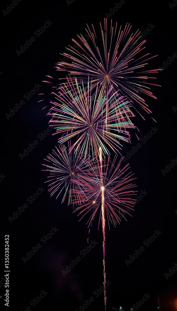 A mesmerizing display of vibrant fireworks exploding against a dark night sky, display, sparkler A mesmerizing display of vibrant fireworks exploding against a dark night sky, display, sparkler