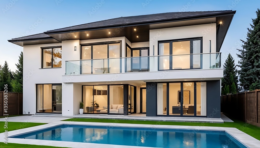 Fine Architectural Details of a Luxurious Home Exterior in Close Up Fine Architectural Details of a Luxurious Home Exterior in Close Up