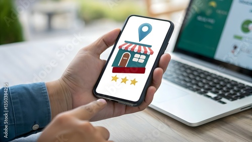 Online Business Review and Local Store Rating Concept