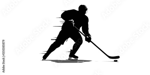 ice hockey player silhouette vector art
