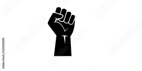 hand fist silhouette vector illustration
