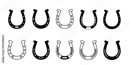 Horseshoe silhouette icon vector illustration on white background
