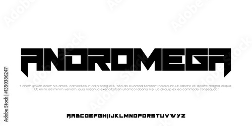 Technology typography alphabet fonts with bold style. Vector illustration and tech font. Abstract minimal modern sport, simple, fashion, digital, future creative alphabet font.