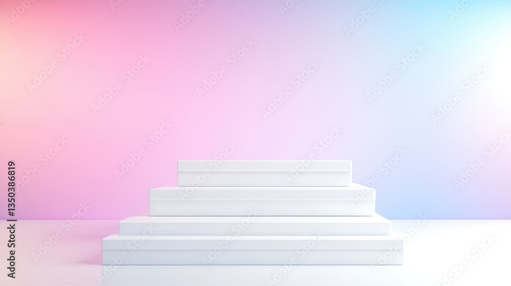 Modern, minimalist, white display podium Modern, minimalist, white display podium