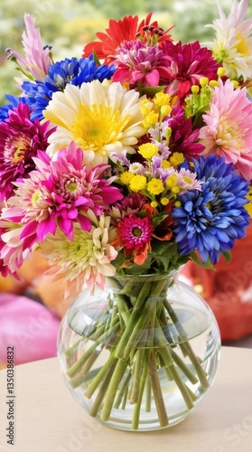 Wallpaper Mural A vase filled with a colorful bouquet of flowers Torontodigital.ca