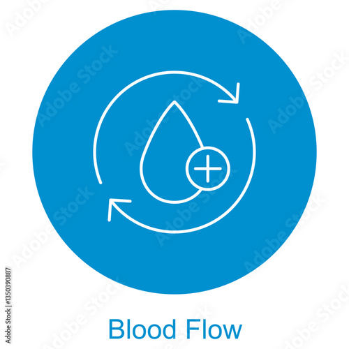 Blood Flow icon, Optimizing Blood Flow for Better Health, The Science of Healthy Circulation, vector