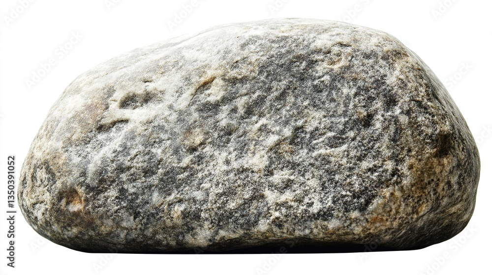 Single gray river rock isolated on white. Single gray river rock isolated on white.