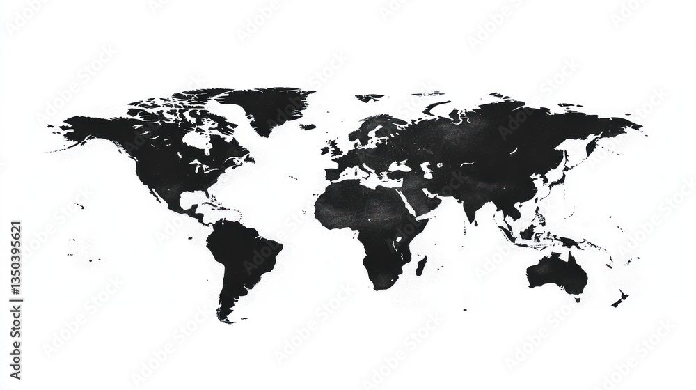 Global map, textured, white background, travel Global map, textured, white background, travel