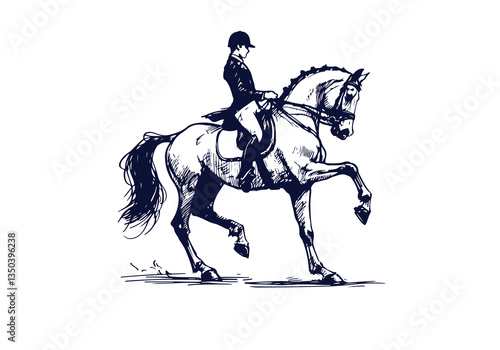 Equestrian hand drawn sketch vector illustration