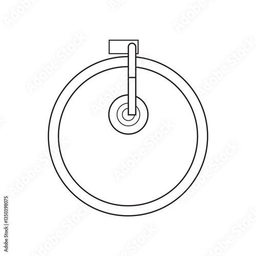 Circular sink isolated outline icon for architecture layout plan