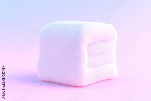 Fluffy white cube, softly folded