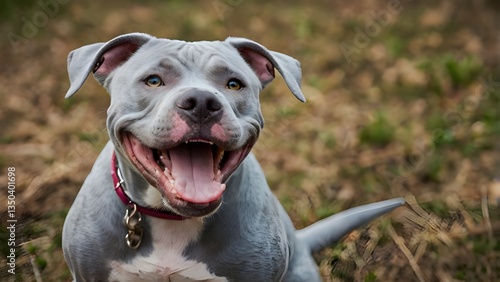 portrait a pittbull dog, cute pitbull, close-up pitbull portrait