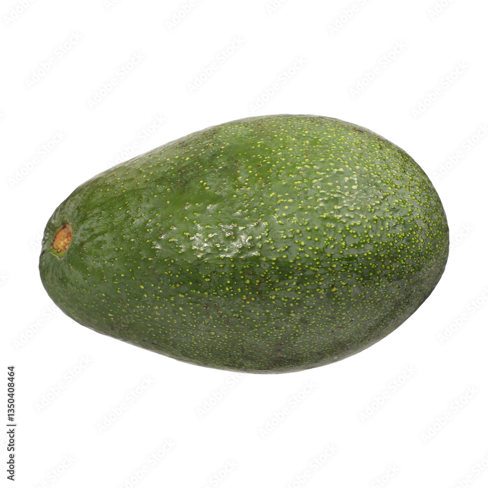 Whole Ripe Green Avocado on a White Isolated Background for Food Concepts