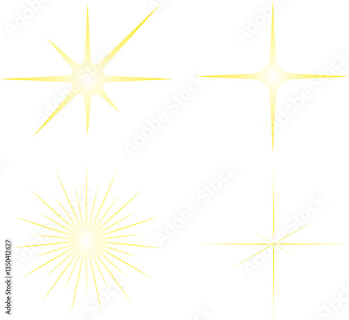 Vector illustration of a set of starlight effect.
