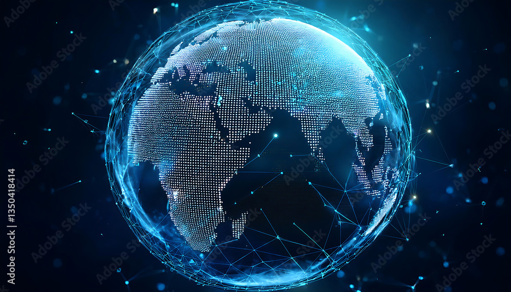 Obraz premium global internet security concept with binary code