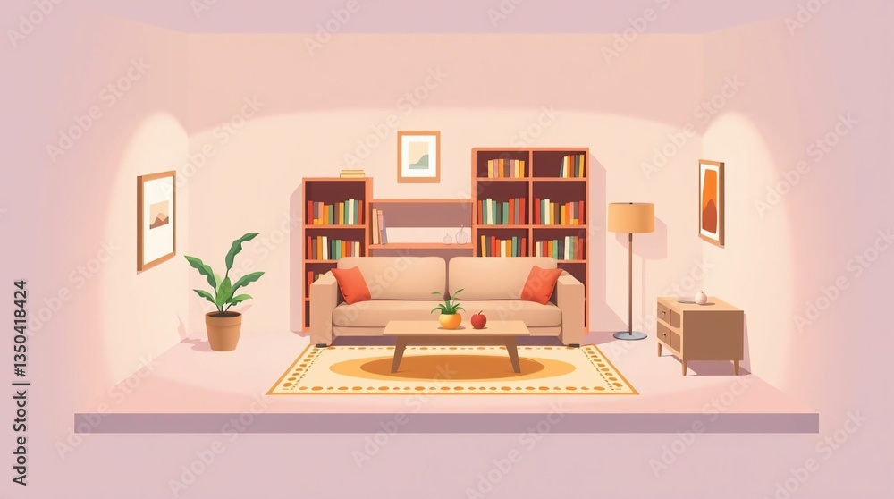 custom made wallpaper toronto digitalAI-Generated Modern Living Room with Elegant Wooden Furniture