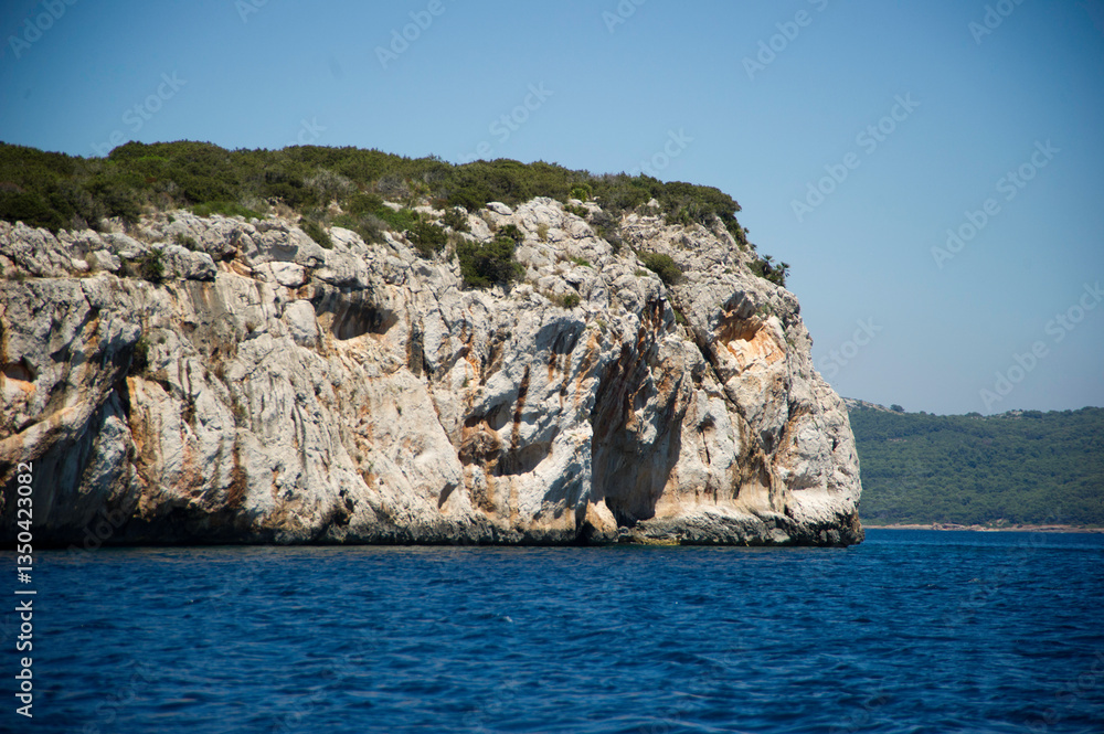 Fototapeta premium View of coastline Capo Caccia headland, Porto Conte National Park, Alghero, Sardinia, Mediterranean Sea, Italy