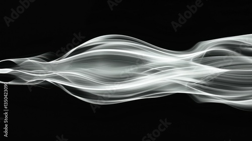 A digitally generated image of abstract white smoke swirling in the air.