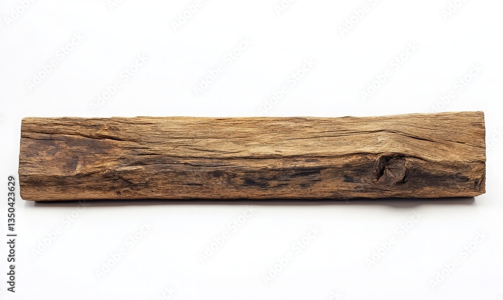 Fototapeta premium Rustic Wooden Log Isolated on White Background for Design or Craft Projects