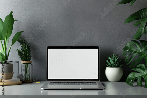 Wallpaper Mural "Modern Black Laptop with Blank Screen – Mockup for Design & Branding" Torontodigital.ca