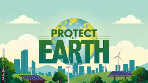 Protect the Earth Green Energy Cityscape