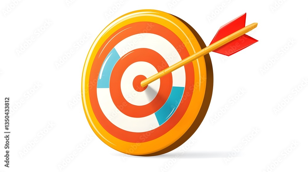 Target with Arrow Icon: Achieving Goal and Objectives with Precision and Accuracy Target with Arrow Icon: Achieving Goal and Objectives with Precision and Accuracy