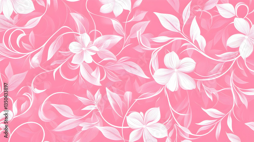 Pink floral pattern background, perfect for textile, website, or packaging design