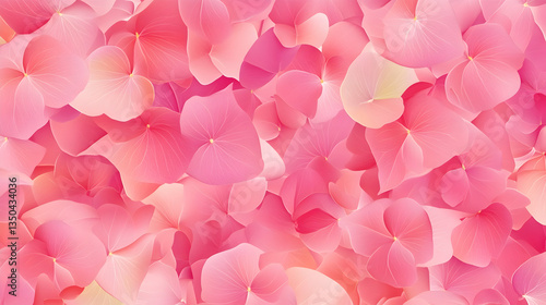Pink hydrangea petals background, floral texture, spring blossom, romantic design, website banner