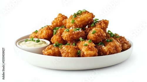 Delicious crispy chicken bites with dip.