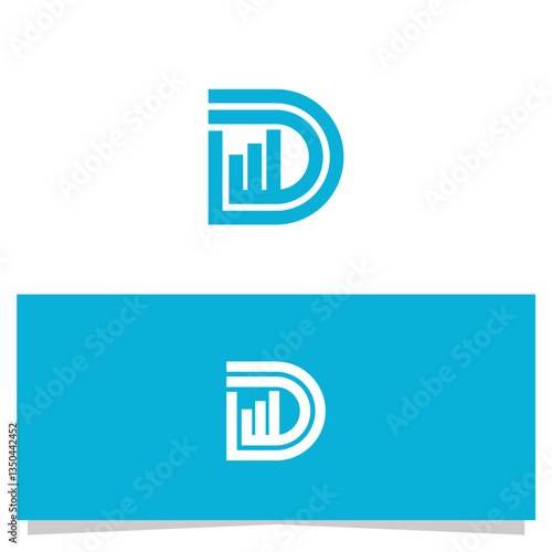 Financial Data Letter D Logo Design for Business and Marketing