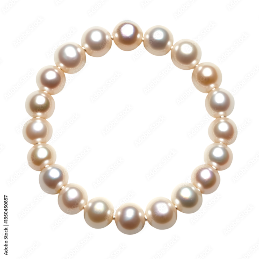 Elegant Pearl Necklace on White Background Elegant Pearl Necklace on White Background